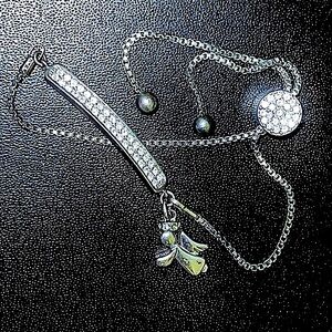 🍒 BOGO 🍒 Guardian Angel Bolo Bracelet w/ Topaz encrusted Bar, encrusted Slide